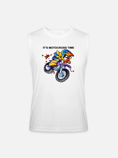 Vivid Moto Racer Neon Splash - Men’s Performance Sleeveless Shirt - white
