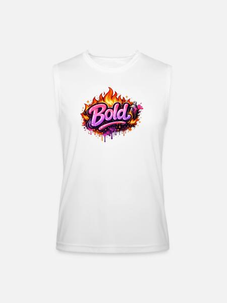 Bold Graffiti Fire Art - Men’s Performance Sleeveless Shirt - white