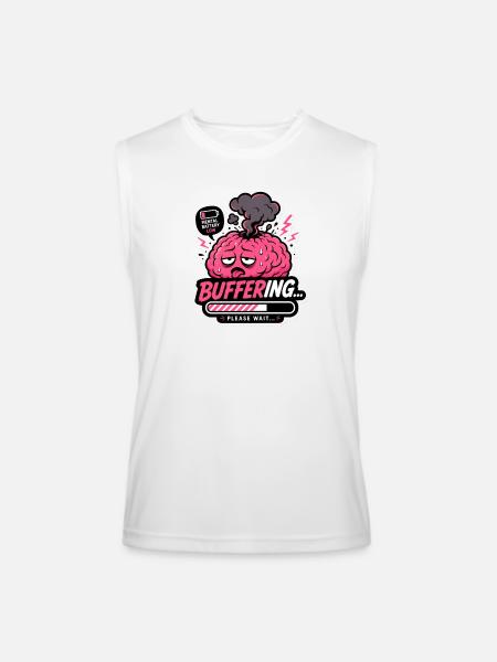 brain loading sticker - Men’s Performance Sleeveless Shirt - white