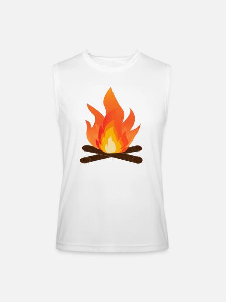 Bonfire Glow Campfire Flame Art - Men’s Performance Sleeveless Shirt - white