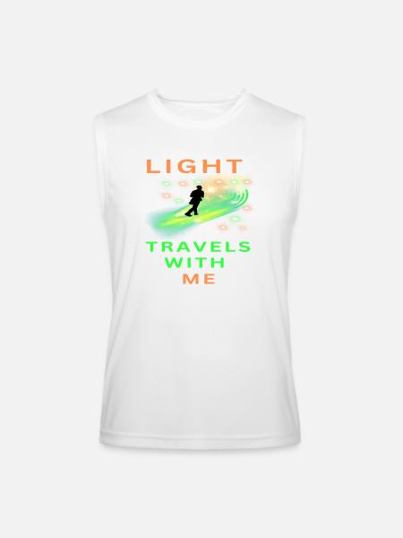 Light_travels_with_me_-sized - Men’s Performance Sleeveless Shirt - white