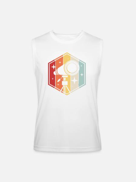 Stargazing Space Telescope - Men’s Performance Sleeveless Shirt - white