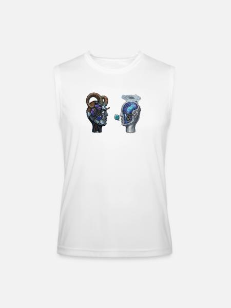 Steampunk Nebula Minds - Men’s Performance Sleeveless Shirt - white