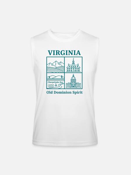 Virginia Vista: Mountains, Bay and Capitol - Men’s Performance Sleeveless Shirt - white