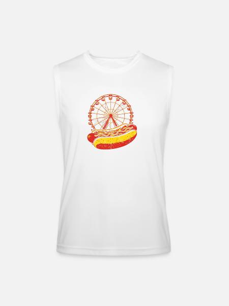 Neon Carnival Hotdog & Ferris Wheel - Men’s Performance Sleeveless Shirt - white