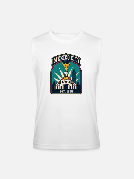 Mexico City CDMX Emblem - Men’s Performance Sleeveless Shirt - white