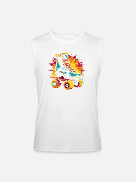 Roller Skates Splotch - Men’s Performance Sleeveless Shirt - white