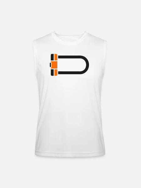 Bicycle U Lock Graphic - Men’s Performance Sleeveless Shirt - white