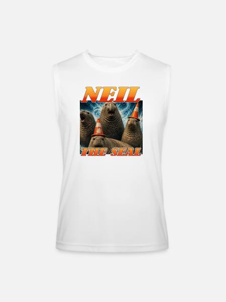 Neil the Seal Cone Crew - Men’s Performance Sleeveless Shirt - white