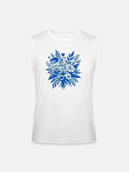 Beautify_the_earth_with_flowers - Men’s Performance Sleeveless Shirt - white