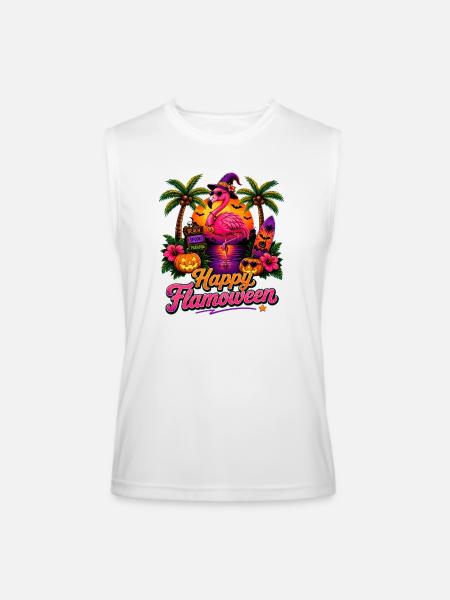Happy Flamoween Flamingo Paradise - Men’s Performance Sleeveless Shirt - white