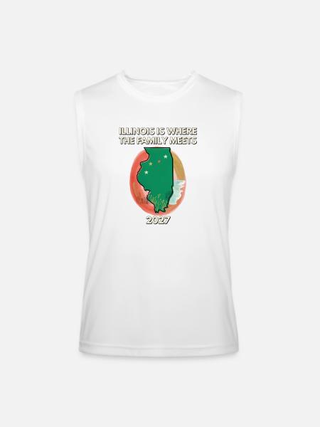 Illinois Family Map 2027 Reunion - Men’s Performance Sleeveless Shirt - white