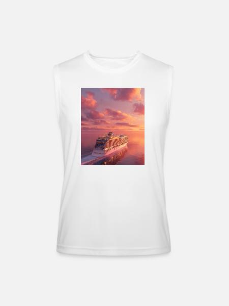 Sunset Cruise Lux Ship - Men’s Performance Sleeveless Shirt - white