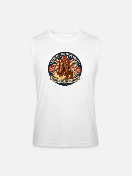 Bangers and Mash Society - Men’s Performance Sleeveless Shirt - white
