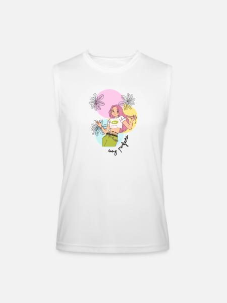 Pastel Leafy Heroine - Men’s Performance Sleeveless Shirt - white