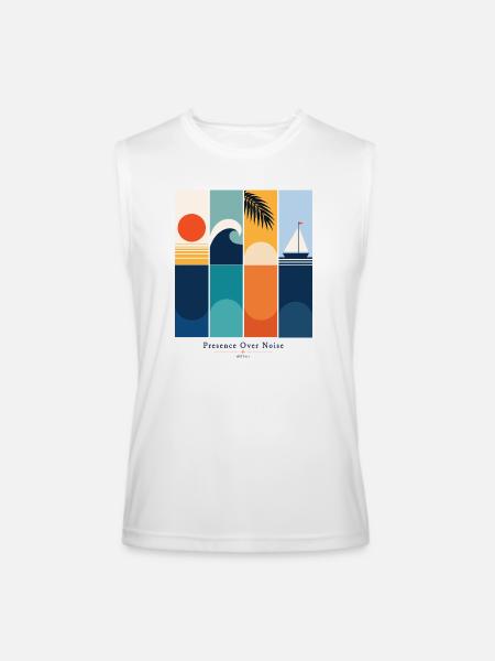 Presence Over Noise - Men’s Performance Sleeveless Shirt - white