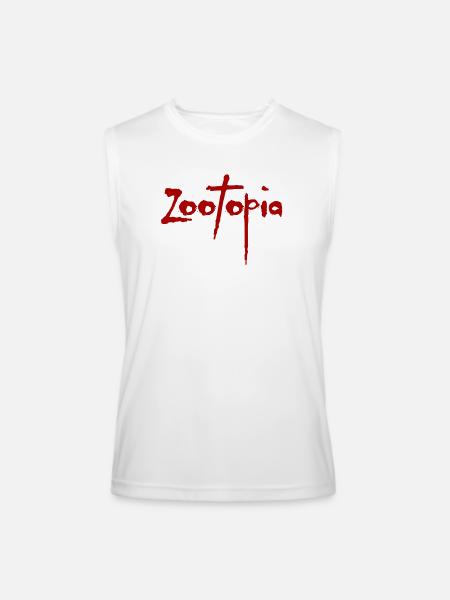 Zootopia Red Logo Typography Disney Animation Movi - Men’s Performance Sleeveless Shirt - white - Front