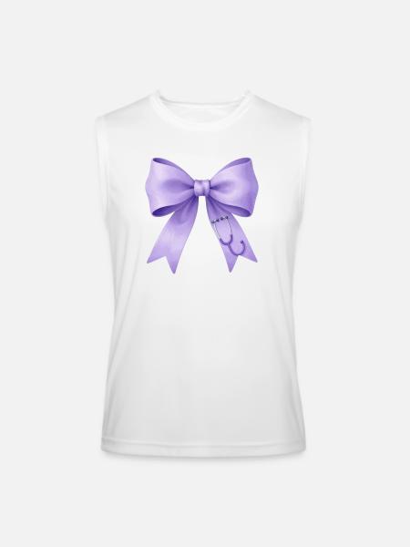Lavender Bow Stethoscope - Men’s Performance Sleeveless Shirt - white