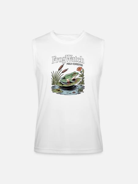 FrogWatch Field Observer Wetland - Men’s Performance Sleeveless Shirt - white