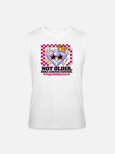 Diamond Crown Birthday Icon - Men’s Performance Sleeveless Shirt - white - Front