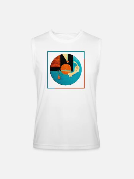 Abstract Cat Orbit Circle - Men’s Performance Sleeveless Shirt - white