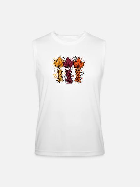 Autumn Graffiti Leaves - Men’s Performance Sleeveless Shirt - white