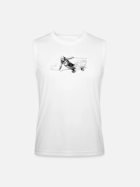 Alpine Skier Sketch Pattern - Men’s Performance Sleeveless Shirt - white