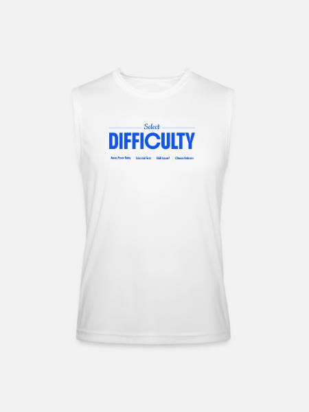 Select Difficulty Gaming - Men’s Performance Sleeveless Shirt - white