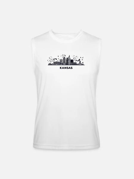 Kansans Skyline Cityscape Kansas - Men’s Performance Sleeveless Shirt - white