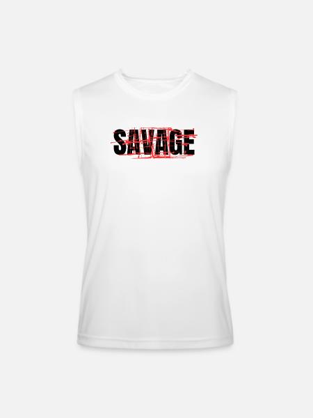 savage - Men’s Performance Sleeveless Shirt - white