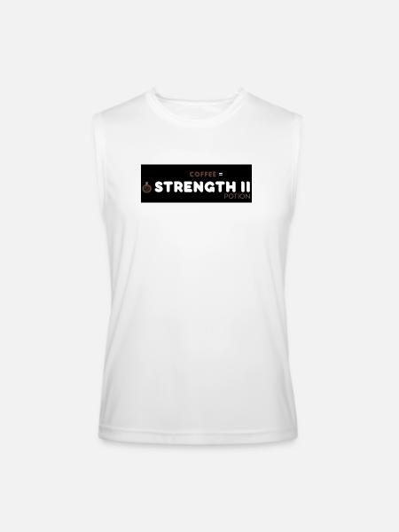 Coffee Strength Motivation Design - Men’s Performance Sleeveless Shirt - white