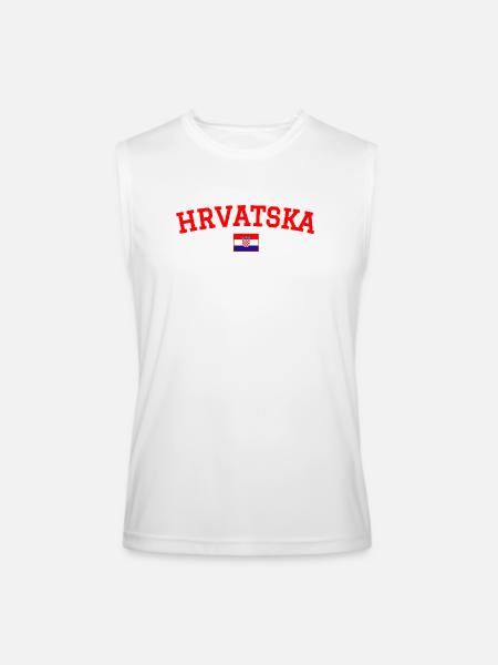Croatia Flag Design Red - Men’s Performance Sleeveless Shirt - white
