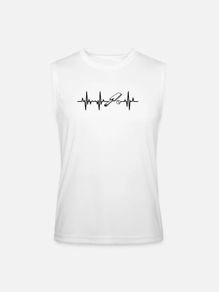 Cricket ECG Heartline - Men’s Performance Sleeveless Shirt - white