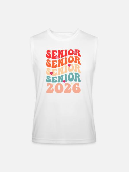 Senior Class 2026 Floral Rainbow - Men’s Performance Sleeveless Shirt - white