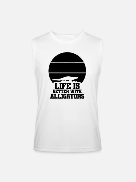 Alligator Silhouette - Men’s Performance Sleeveless Shirt - white