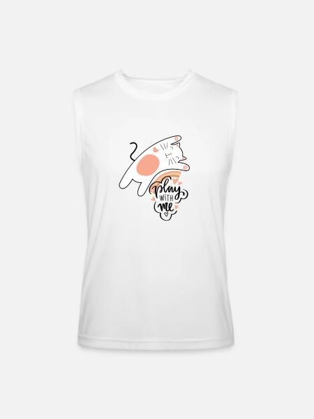funny cat - Men’s Performance Sleeveless Shirt - white