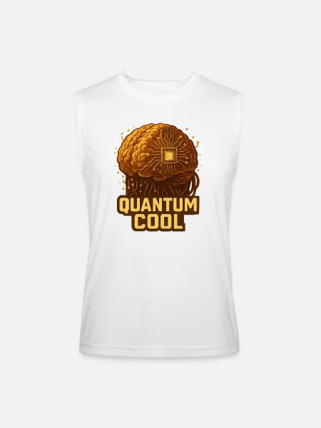 Quantum Brain Tech T-Shirt - Men’s Performance Sleeveless Shirt - white - Front