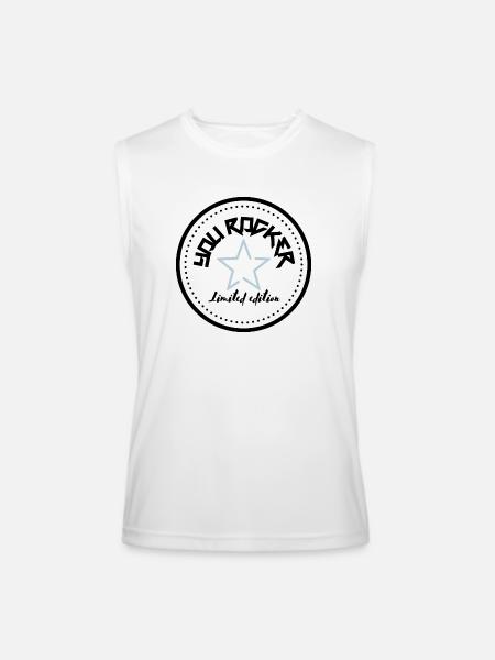 YOU ROCKER SILVER - Men’s Performance Sleeveless Shirt - white