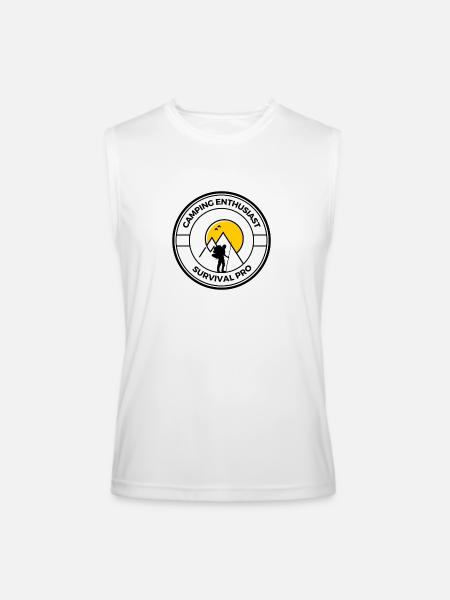 Camping Enthusiast Survival Pro - Men’s Performance Sleeveless Shirt - white