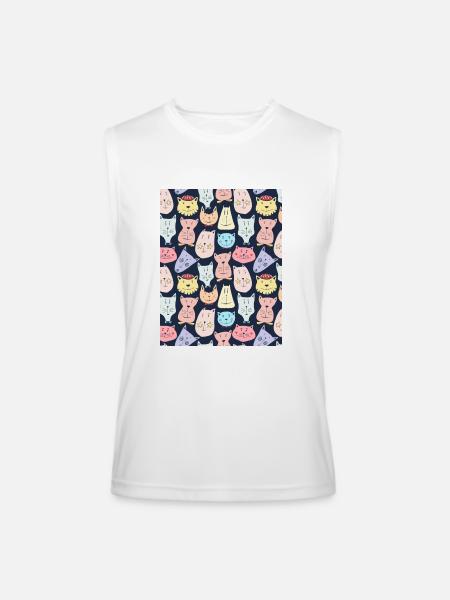 Funny Cats - Men’s Performance Sleeveless Shirt - white