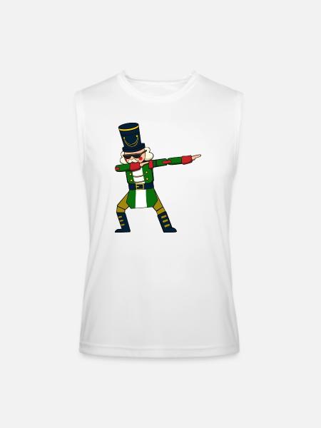 Christmas Soldier Dabbing Nutcracker - Men’s Performance Sleeveless Shirt - white