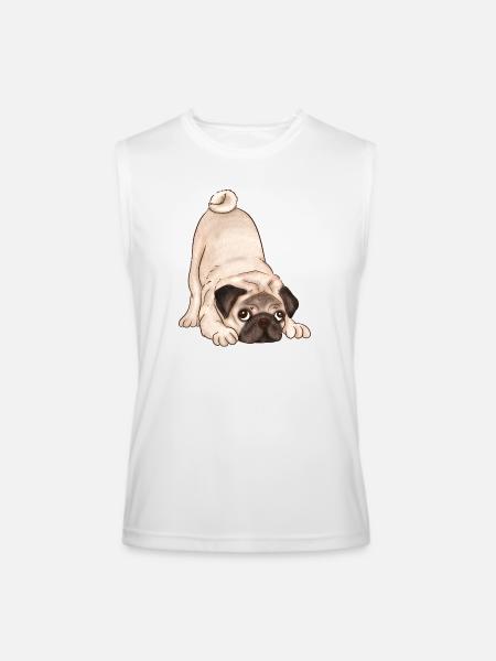 Dog with Face - Men’s Performance Sleeveless Shirt - white