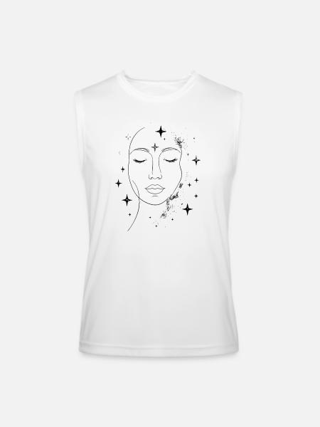 Face in Stardust - Men’s Performance Sleeveless Shirt - white