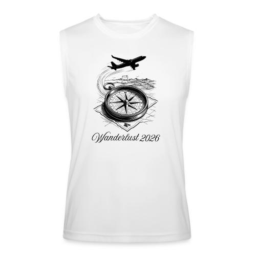 Wanderlust 2026 T-Shirt | Minimalist Travel Plane - Men’s Performance Sleeveless Shirt
