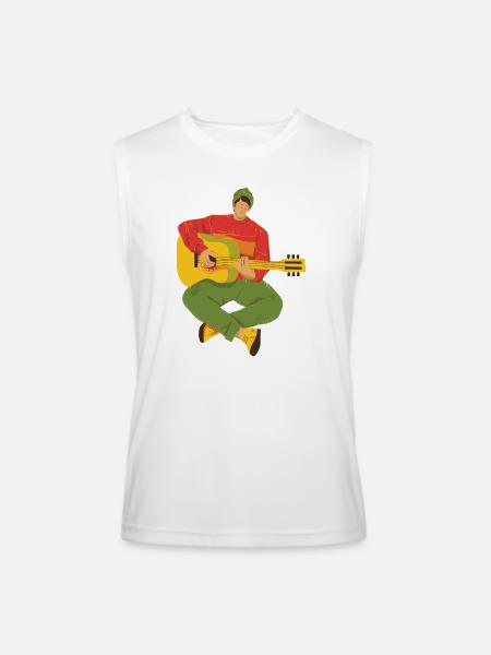 Music graphics tshirt - Men’s Performance Sleeveless Shirt - white