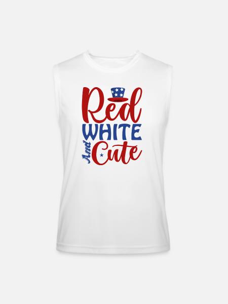 Red White And Cute - Men’s Performance Sleeveless Shirt - white