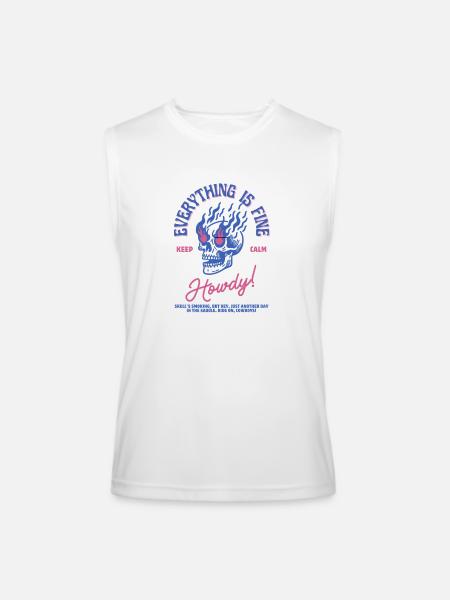 everything is fine - Men’s Performance Sleeveless Shirt - white