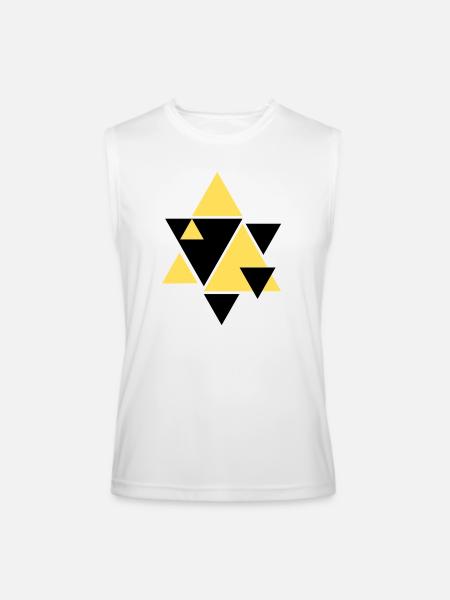 Geometric Golden Triangle Art - Men’s Performance Sleeveless Shirt - white