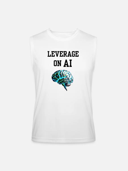 Leverage on AI Brain Neon - Men’s Performance Sleeveless Shirt - white