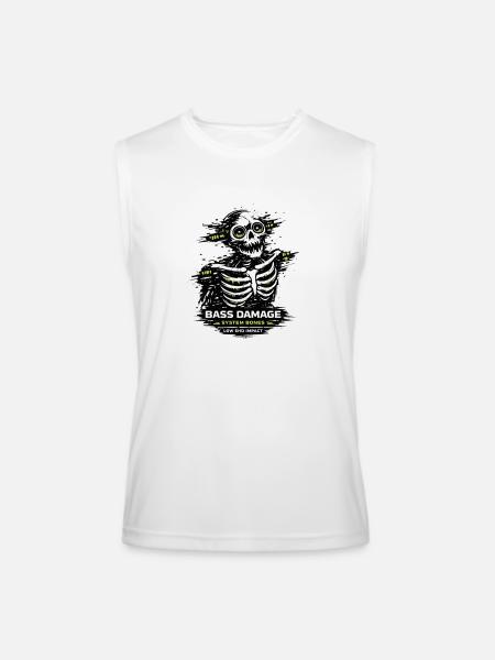 System Bones: Neon Circuit Monster - Men’s Performance Sleeveless Shirt - white